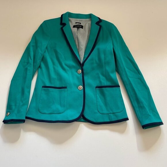 Talbots Pique Aberdeen Blazer Jacket Two Button Pockets Preppy Nautical  Cotton - Picture 1 of 8